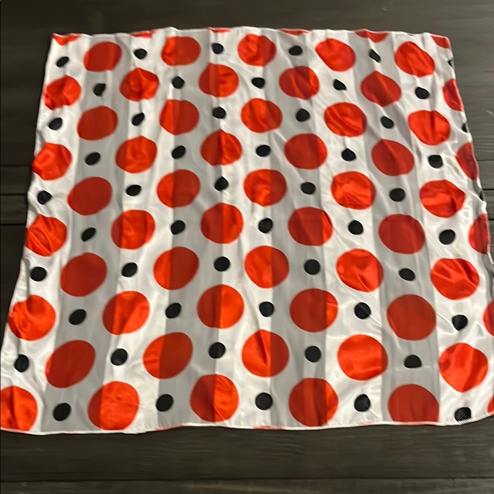 Polka Dot Scarf - Red and Black vintage versatile and fun